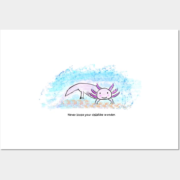 Axolotl doodle Wall Art by Treasuredreams